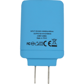 Case Universal Dual USB Charger (US) 3.1A, Sky Blue