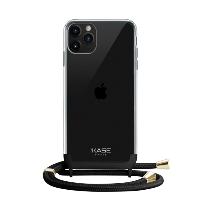 Coque invisible détachable 2-en-1 en bandoulière pour Apple iPhone 7/8/SE 2020/SE 2022, Minuit noir