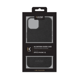 Coque en Su&egrave;de Alcantara pour Apple iPhone 13, Noir Minuit