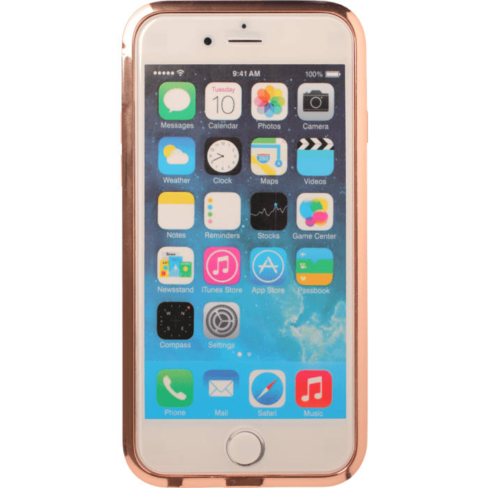 Bumper classique pour Apple iPhone 6/6s, contours strass, Or rose