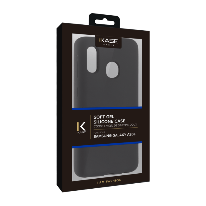 Coque en Gel de Silicone Doux pour Samsung Galaxy A20e, Noir satin