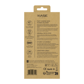 USB-C To USB-C 60W Double-Braided Fast Charge/Sync Cable (2M), White