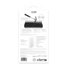 Protection d&rsquo;&eacute;cran antibact&eacute;rienne en verre tremp&eacute; ultra-r&eacute;sistant &agrave; bords incurv&eacute;s pour Apple iPhone 15 Pro Max, Noir