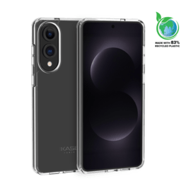 Coque hybride invisible fabriqué avec 83% de plastique recyclé pour Samsung Galaxy S25 Edge, Transparente