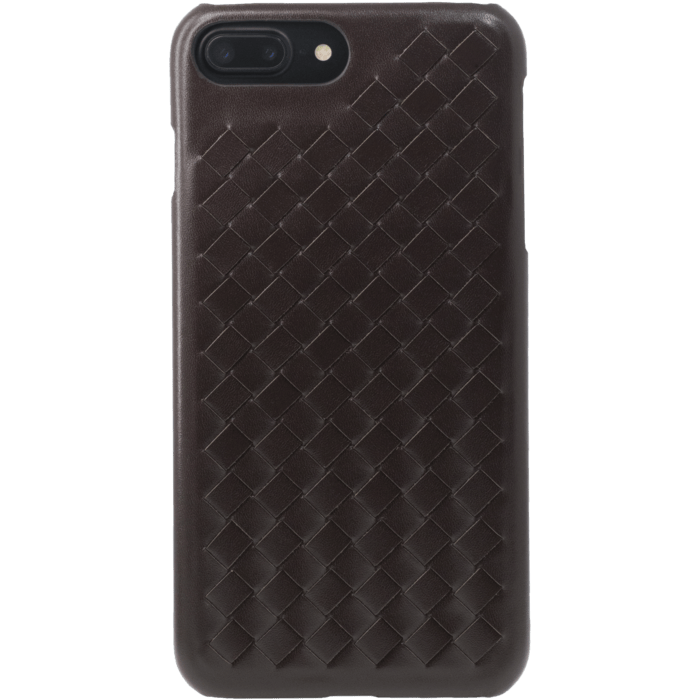 Coque en cuir véritable Treccia pour Apple iPhone 6 Plus/6s Plus/7 Plus/8 Plus, Marron