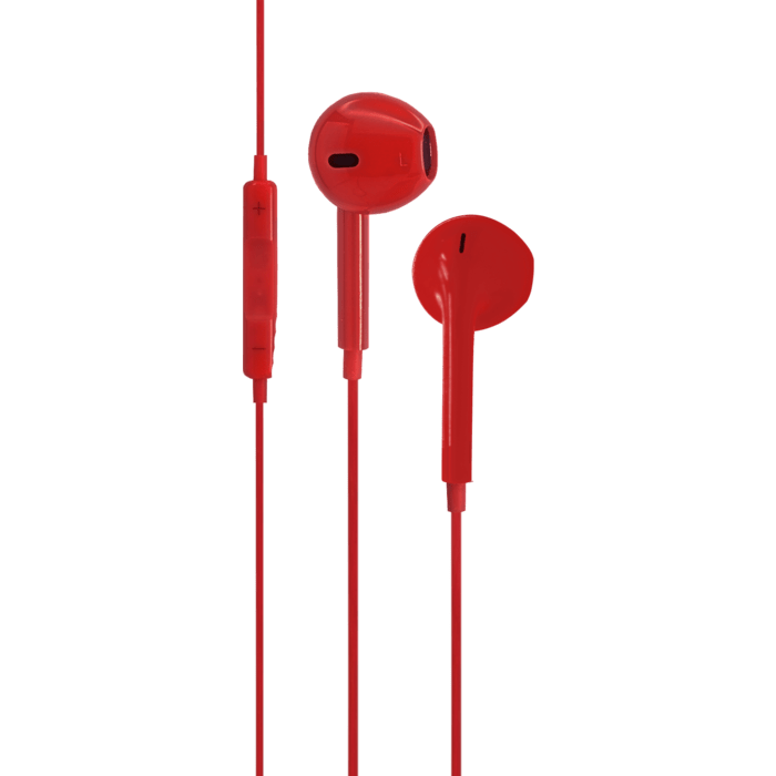 K Ecouteur avec micro et t&eacute;l&eacute;commande, Rouge Ardent