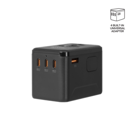Supreme Universal Travel Adapter GaN 67W 4-bulit-in Port, Black