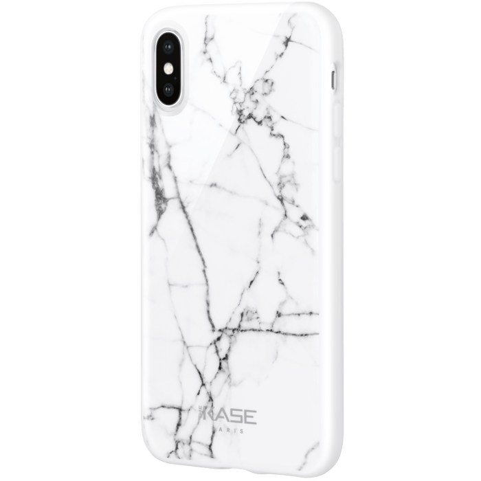 Coque effet marbr&eacute; pour Apple iPhone X/XS, Blanc