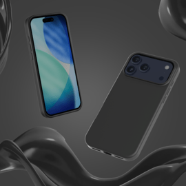 Coque antichoc en gel de silicone doux pour 55% de plastique recycl&eacute; Apple iPhone 17 Pro, Noir satin