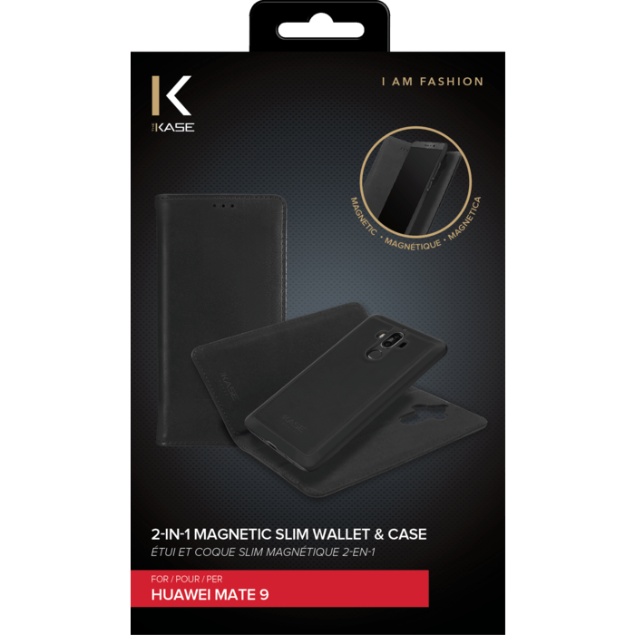 &Eacute;tui et Coque slim magn&eacute;tique 2-en-1 pour Huawei Mate 9, Noir