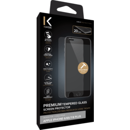 Protection d'&eacute;cran premium en verre tremp&eacute; pour Apple iPhone 6 Plus/6s Plus/7 Plus/8 Plus, Transparent