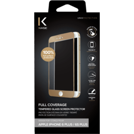 Protection d'&eacute;cran en verre tremp&eacute; (100% de surface couverte) pour iPhone 6/6s Plus, Or