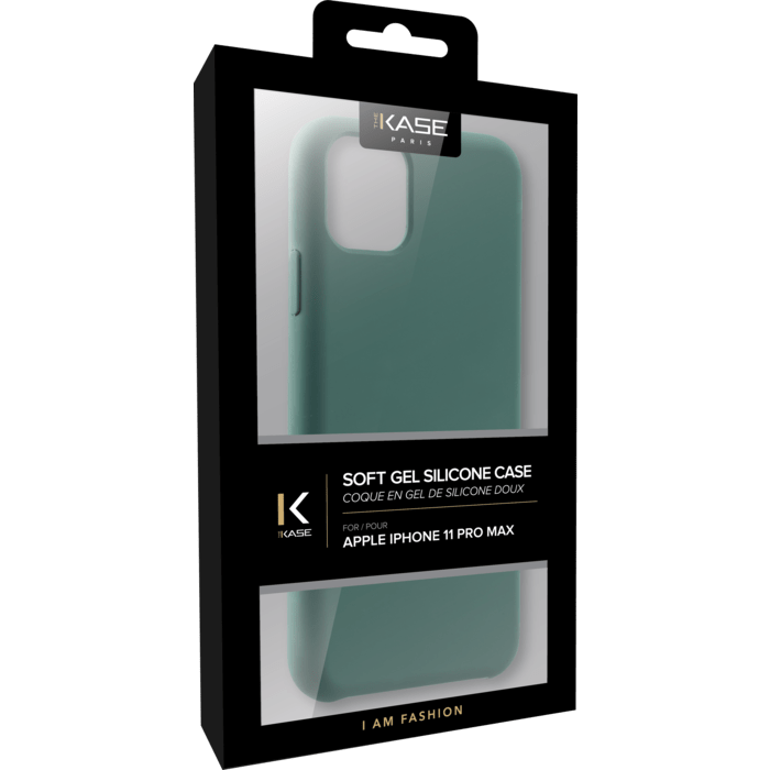 Coque en Gel de Silicone Doux pour Apple iPhone 11 Pro Max, Vert Mousse