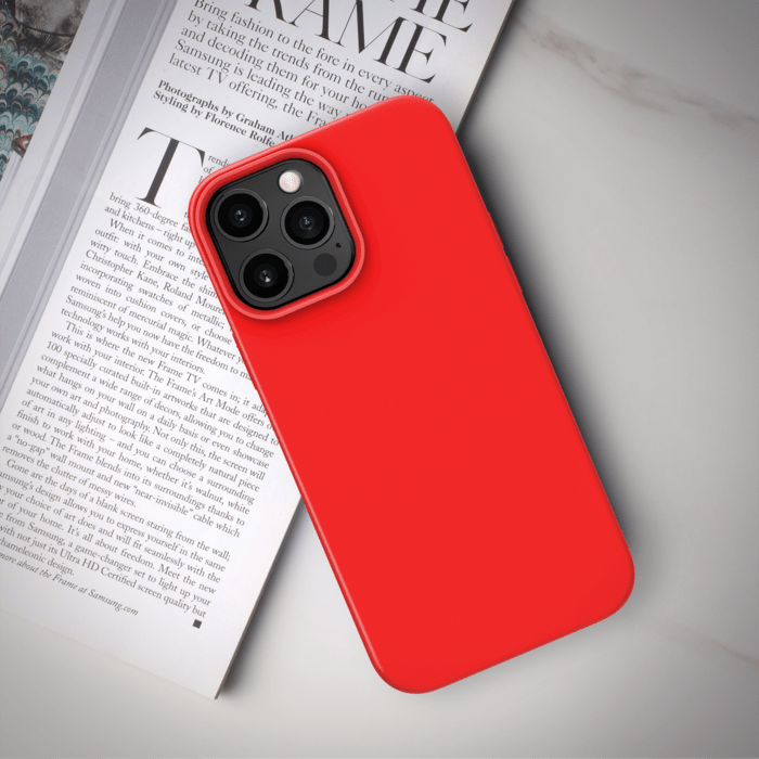 Coque antichoc en gel de silicone doux pour Apple iPhone 13 Pro Max, Rouge Ardent