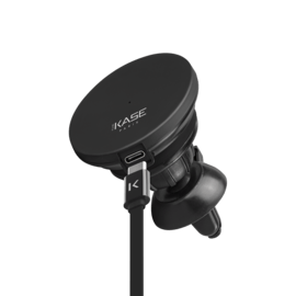 Chargeur de voiture sans fil d&eacute;tachable 2-en-1 (15W), Noir Carbone