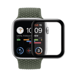 Protection d'&eacute;cran en verre tremp&eacute; Bord &agrave; Bord Incurv&eacute; pour Apple Watch&reg; Series 4/5/6/SE 44mm