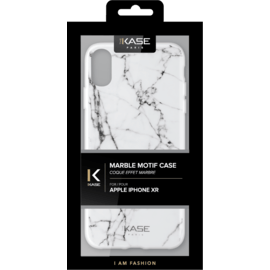 Coque effet marbr&eacute; pour Apple iPhone XR, Blanc