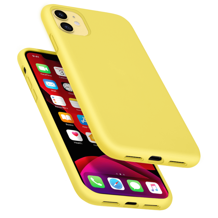 Coque antichoc en gel de silicone doux pour Apple  iPhone 11, Jaune Limonade
