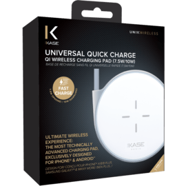 Universal Quick Charge Qi Wireless Charging Pad (7.5W/10W), Metallic Silver