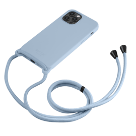 Coque en gel de silicone doux en bandouli&egrave;re pour Apple iPhone 12/12 Pro, Bleu Lilas