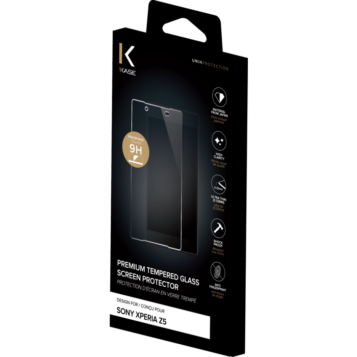 Protection d'&eacute;cran premium en verre tremp&eacute; pour Sony Xperia Z5, Transparent