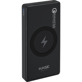 Batterie externe PowerHouse sans fil 7,5/10W ultra slim 10 000mAh, Noir de jais