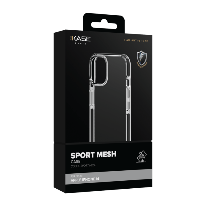 Coque Sport mesh pour Apple iPhone 14, Noir de jais