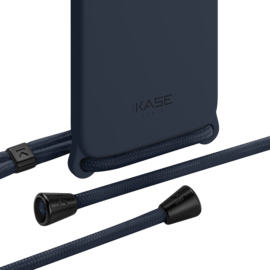 Coque en gel de silicone doux en bandouli&egrave;re pour Apple iPhone 12/12 Pro, Bleu Oxford