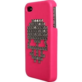Coque pour Apple iPhone 4/4S, Rose cloutée Tête de Mort