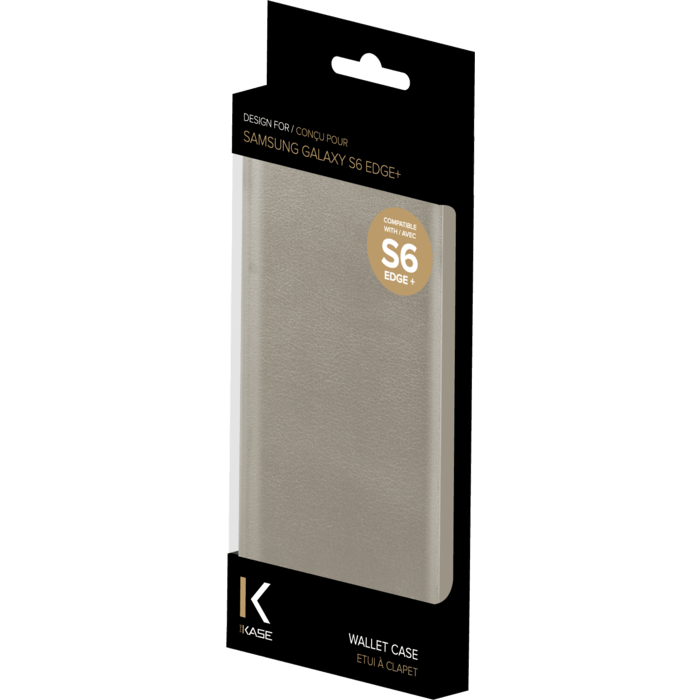 Etui &agrave; clapet pour Samsung Galaxy S6 Edge Plus, Or