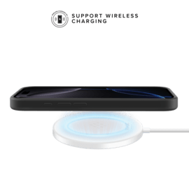 Coque antichoc en gel de silicone doux pour 55% de plastique recyclé Apple iPhone 16 Pro Max, Noir satin