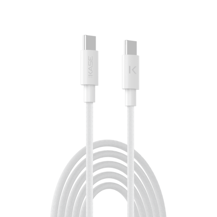 USB-C To USB-C 60W Double-Braided Fast Charge/Sync Cable (2M), White