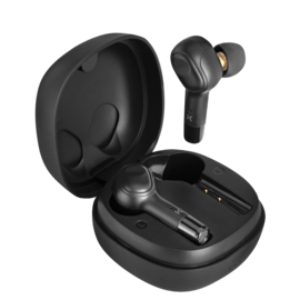 &Eacute;couteurs sans fil Sonik Pro intra-auriculaires avec bo&icirc;tier de chargement, Noir onyx