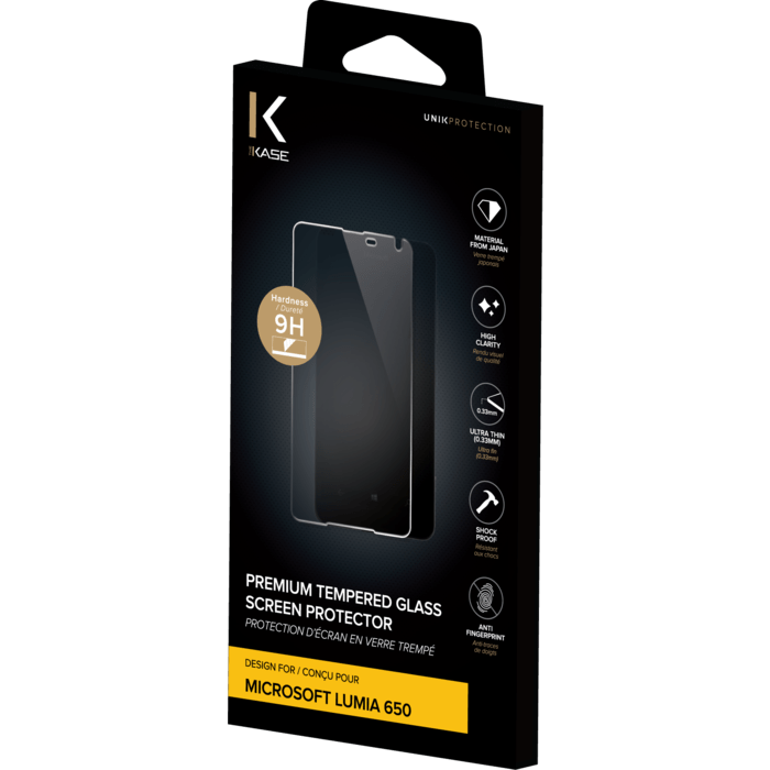 Protection d'&eacute;cran premium en verre tremp&eacute; pour Microsoft Lumia 650, Transparent
