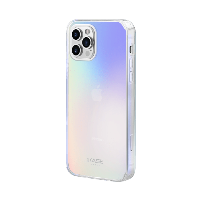 (O) Coque hybride invisible iridescente pour Apple iPhone 12/12Pro, Iridescente