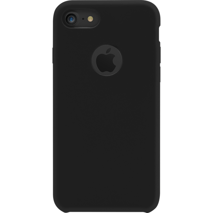 Coque en gel de silicone doux pour Apple iPhone 7, Noir satin
