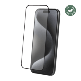 Protection d&rsquo;&eacute;cran antibact&eacute;rienne en verre tremp&eacute; ultra-r&eacute;sistant &agrave; bords incurv&eacute;s (60% verre tremp&eacute; recycl&eacute;) pour Apple iPhone 16 Pro Max, Noir