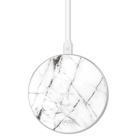Case Marble Motif Qi Fast Charge Wireless Charging Pad 7.5W/ 10W, Bianco White