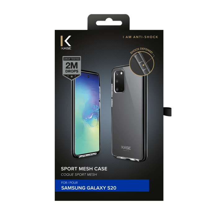 Coque Sport Mesh pour Samsung Galaxy S20, Noir de jais