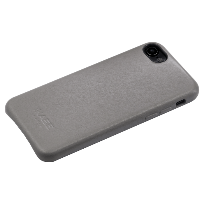 Coque en Cuir V&eacute;ritable Fabriqu&eacute;e &agrave; la Main&nbsp;pour Apple iPhone 7, Gris