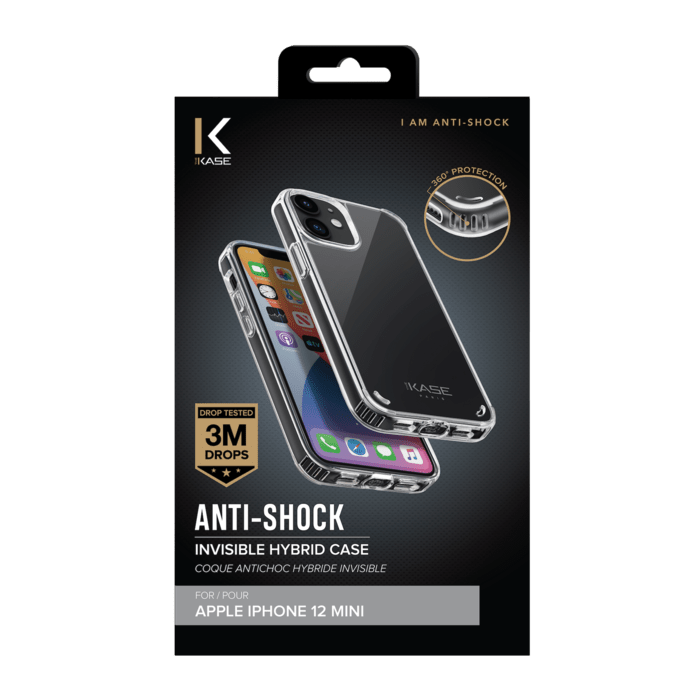 Coque Antichoc hybride invisible for Apple iPhone 12 mini, Transparente