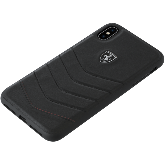Ferrari Quilted Genuine leather case for Apple iPhone XS Max, Black