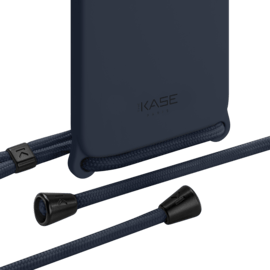 Coque en gel de silicone doux en bandouli&egrave;re pour Apple iPhone 12 Pro Max, Bleu Oxford