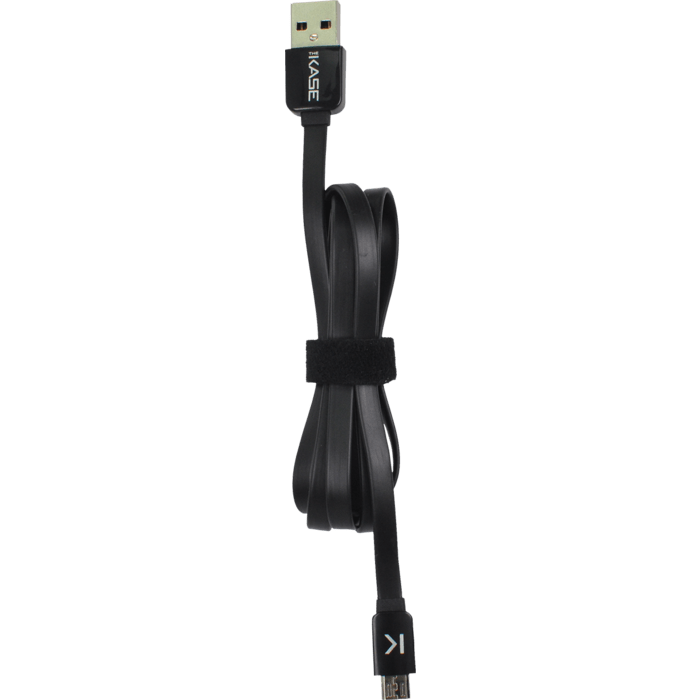 Cable plat vers Micro USB (1m) pour Android, Noir de Jais