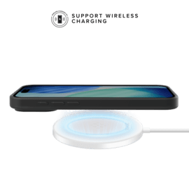 Coque antichoc en gel de silicone doux pour 55% de plastique recycl&eacute; Apple iPhone 17 Pro, Noir satin