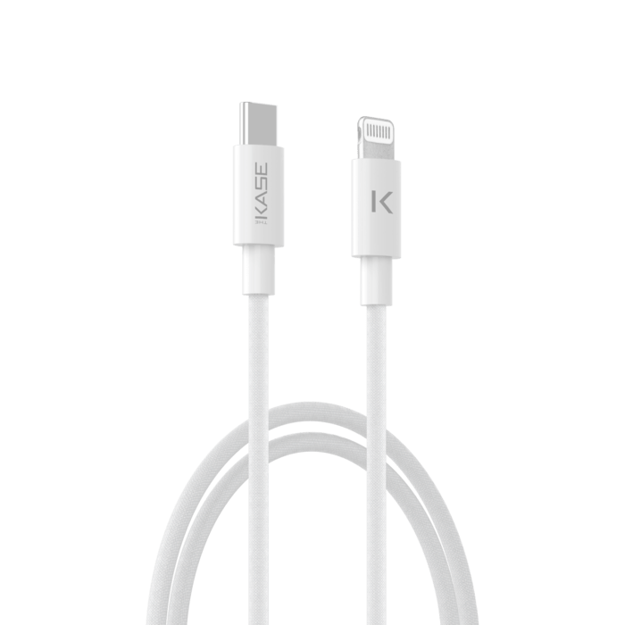 C&acirc;ble FAST CHARGE/SYNC USB-C vers Lightning &agrave; double tresse (1.2M), Blanc