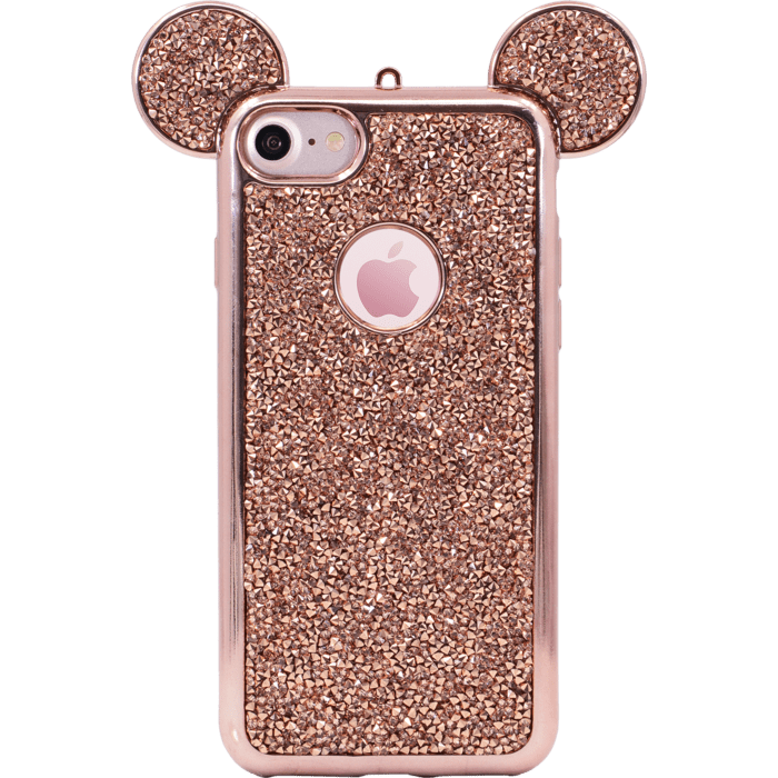 Coque Bling Strass Fantaisie Pour Apple iPhone 7, Or Rose