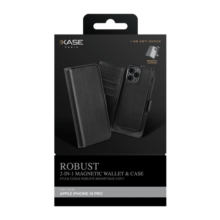 Etui & Coque robuste magn&eacute;tique 2-en-1 pour Apple iPhone 14 Pro, Noir Onyx
