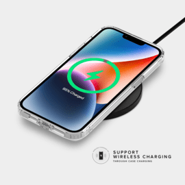 Coque antibact&eacute;rienne antichoc hybride invisible pour Apple iPhone 14, Transparente