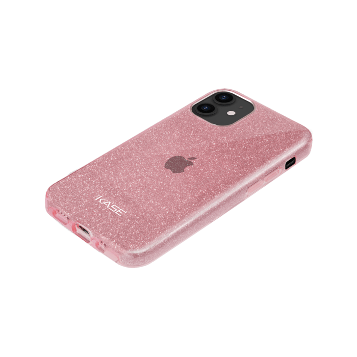 Coque slim pailletée étincelante pour Apple iPhone 12 mini, Or Rose
